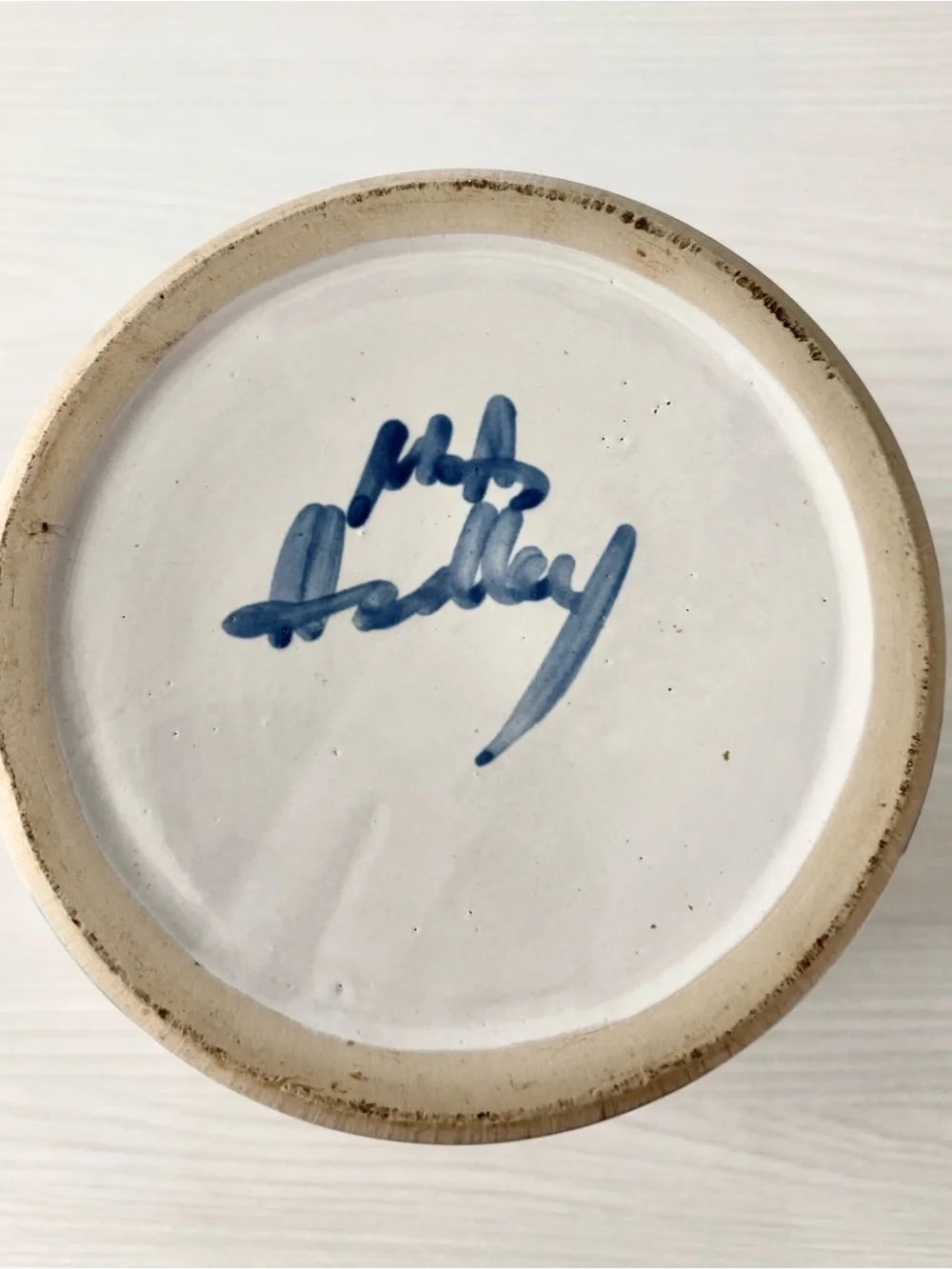 M.A. Hadley Hand-Painted Ceramic Tea Canister with lid